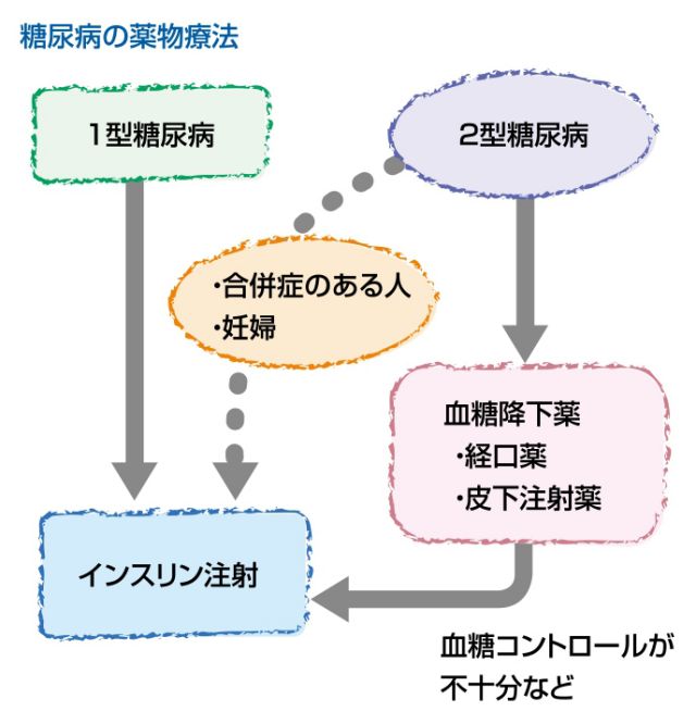 糖尿病：薬物療法の流れ
